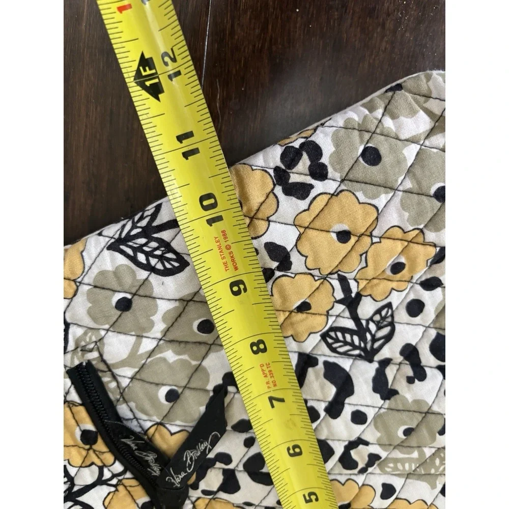 VERA BRADLEY Go Wild Yellow Black Hipster Crossbody Purse Cotton Quilted Bag